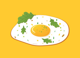 Fried egg icon in flat style. Omelet vector illustration on isolated background. Healthy food sign business concept.