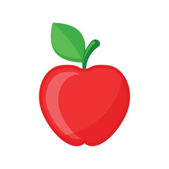 Fototapeta premium Apple fruit icon in flat style. Healthy dessert vector illustration on isolated background. Fresh food sign business concept.