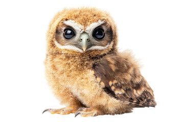 Fototapeta premium Highly Detailed Image of an Owl Chick Isolated on a transparent Background Perfect for Nature and Wildlife Projects