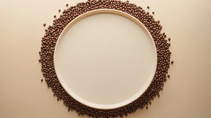 coffee beans arranged in the shape of a spiral