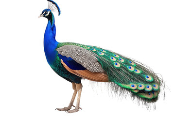 Stunning Peacock Adult Isolated on transparent Background Perfect for Nature and Animal-Themed Projects