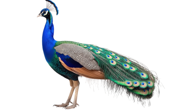 Stunning Peacock Adult Isolated on transparent Background Perfect for Nature and Animal-Themed Projects