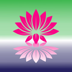 pink lotus flower icon illustration