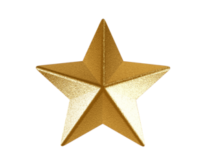 golden star isolated on white background