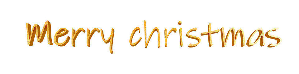 Merry christmas gold text cut out isolated on white