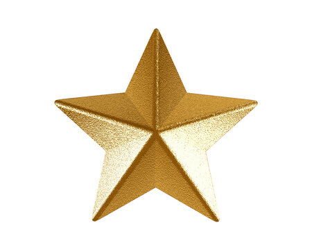golden star isolated on white background