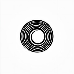 Fototapeta premium A black and white concentric circle design.