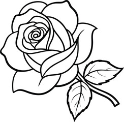 Rose silhouettes vector illustration on white background