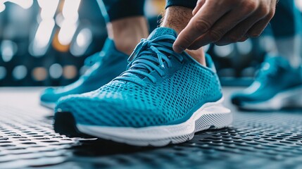 Focus on Athletic Shoe Lacing for Workout Preparation
