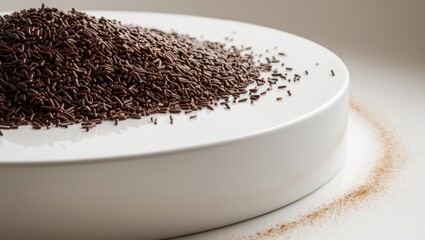 abundant chocolate sprinkles adorn the top.