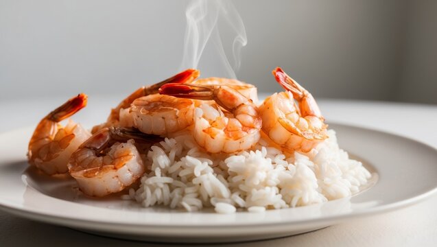 Crunchy Shrimp with Light and Fluffy Rice.