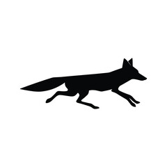 Silhouette  running fox 