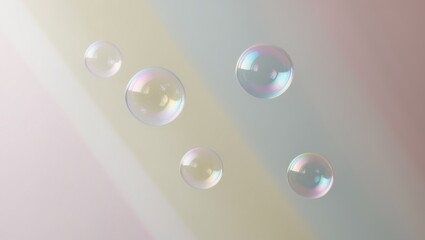 Tranquil Soap Bubbles on Pastel Background.