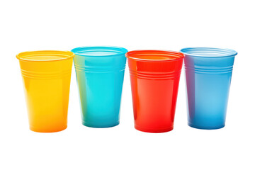A Versatile Plastic Cup Set Ideal for Parties, Events, and Everyday Use, Isolated on a Clean transparent Background