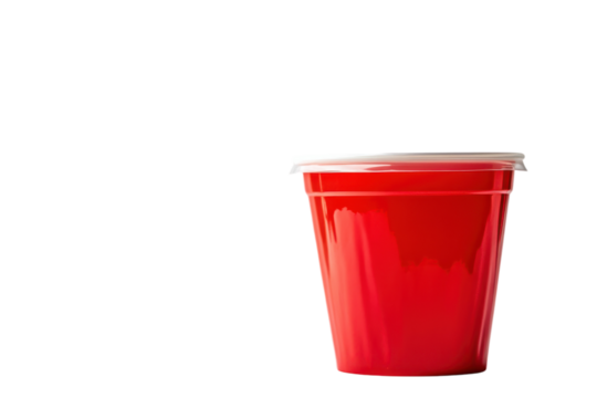 Versatile Plastic Cup Isolated on transparent Background for Beverage Serving, Events, and Party Use
