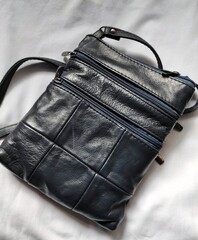 black leather bag