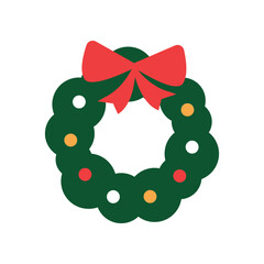 Christmas wreath icon. Vector