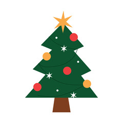 Festive Christmas tree icon. Vector