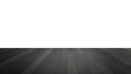 empty black wooden floor border isolated on transparent background cutout