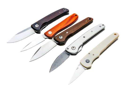 High-Quality Pocket Knives Isolated on transparent Background for Outdoor Enthusiasts and Collectors