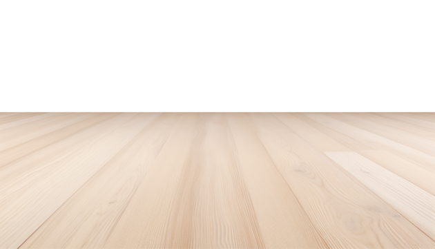 empty wooden floor border isolated on transparent background cutout