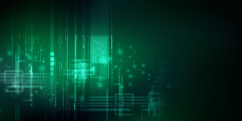 2d illustration Abstract futuristic electronic circuit technology background