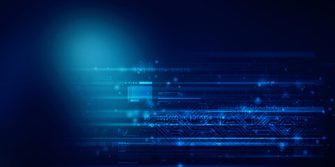 2d illustration Abstract futuristic electronic circuit technology background