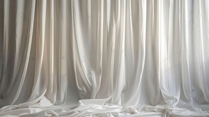 White curtains with soft light shining through.