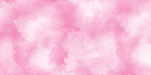 Abstract grainy fantasy smooth light pink watercolor paper texture with clouds, Grunge background frame Soft pink paper texture, pink watercolor background abstract texture with stains.