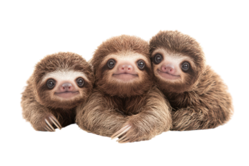 Pygmy Sloths Isolated on transparent Background for Educational and Creative Uses in Media and Presentations