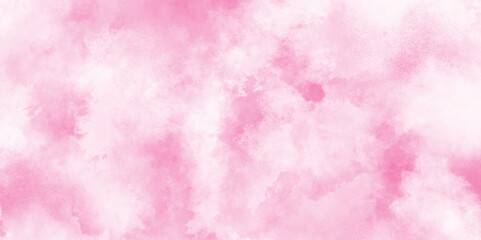 fresh and blurry pink cloud sky on art graphics, creative colorful modern pink paper, Soft and cloudy watercolor stain of pink paint texture, brush painted watercolor abstract painting background.
