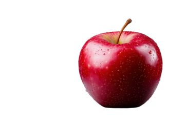 Vibrant Red Apple Isolated on a Transparent Background, Perfect for Healthy Lifestyle and Nutritional Content