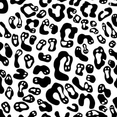 Halloween Day back and white leopard print pattern animal seamless.