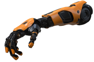 High-Resolution Image of a Robot Arm Isolated on a Transparent Background for Technology and Robotics Applications