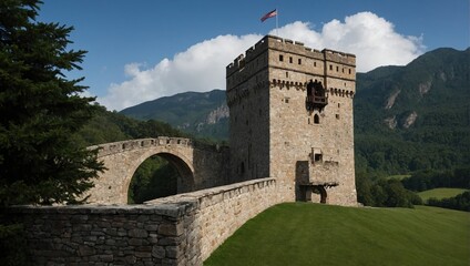 Obraz premium The archer tower stands guard against enemy advances