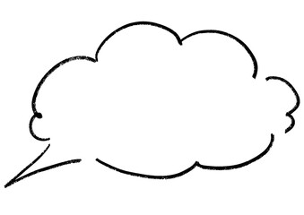 Cloud-shaped handwritten speech bubble frame, Rough line
