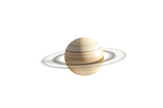 Stunning Saturn with Rings Casting Shadows Isolated on transparent Background for Use in Educational and Scientific Projects - Powered by Adobe