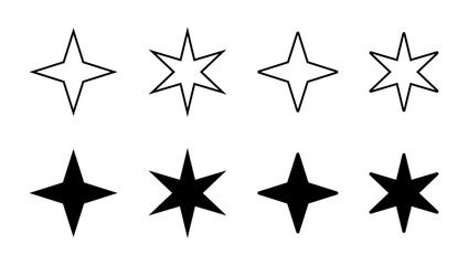 Obraz premium Twinkle star icon set in generic style. Sparkle stars sign symbol