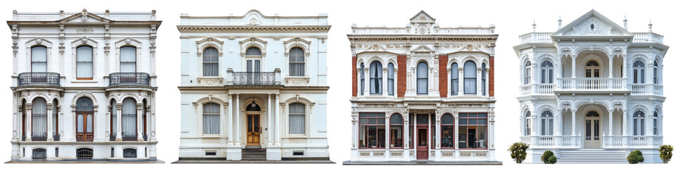 Colonial building - Architectural heritage reflecting Canterbury's colonial past Isolated on Clear White Background Highly Detailed