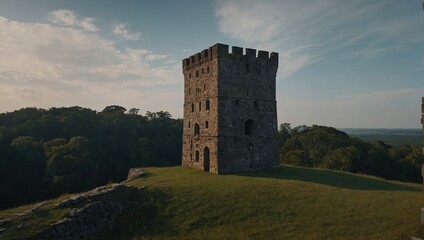 The archer tower stands resilient against the forces of nature, a true symbol of strength