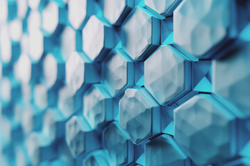 Digital Turquoise Hexagon Abstract Clean Background.