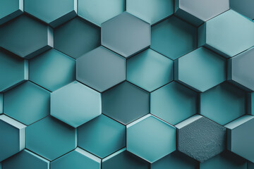 Naklejka premium Digital Turquoise Hexagon Abstract Clean Background.