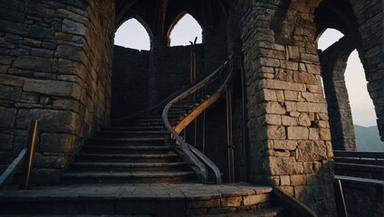 Naklejka premium The archer tower stands resilient, telling stories of ancient times