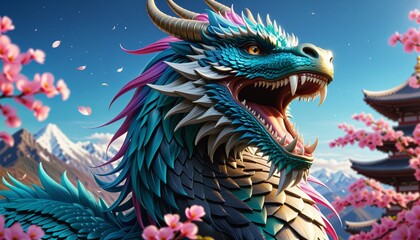 Traditional Japanese Dragon Illustration