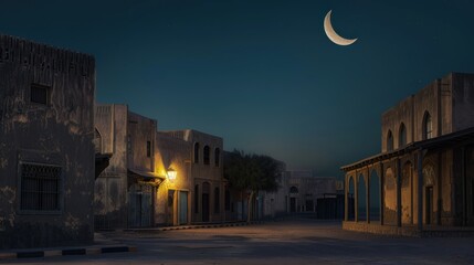 Nighttime in a Middle Eastern Village