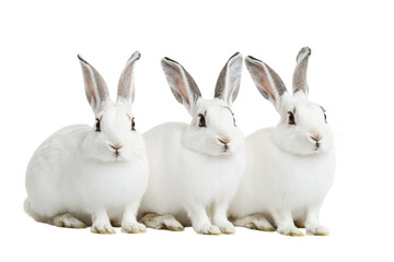 Fototapeta premium A Pair of Snowshoe Hares Isolated on a transparent Background Perfect for Educational and Nature-themed Projects