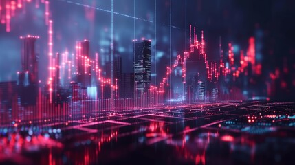 Fototapeta premium Tech sense Big Data Stock Market data Financial trading chart Background