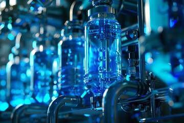 Animation of a realistic blue hydrogen extraction procedure. Generative Ai