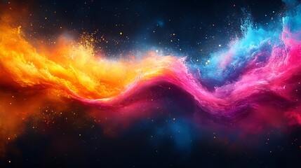 Fototapeta premium Vibrant abstract background with energetic splashes of color and dynamic shapes perfect for event banners and advertising capturing attention with its lively composition