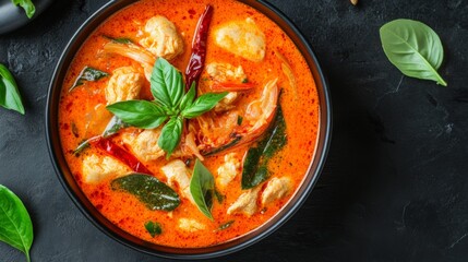 Aromatic Curry Dish on Rustic Dining Table